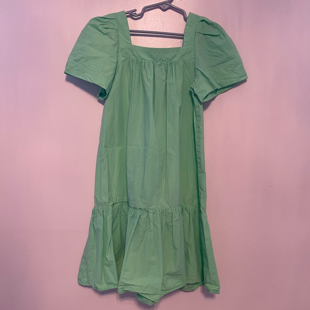 Zara Light Green Kids Casual Dress